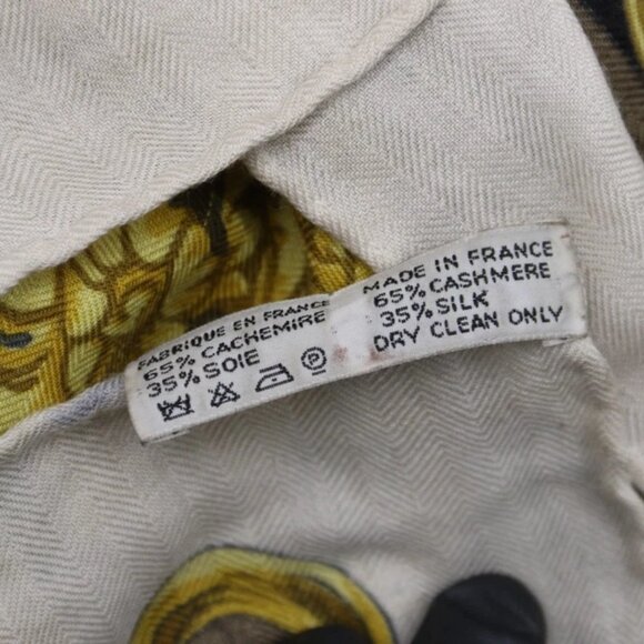 HERMES Carre 90 ETRIERS Scarf Shawl Gold Black Silk - Picture 11 of 11